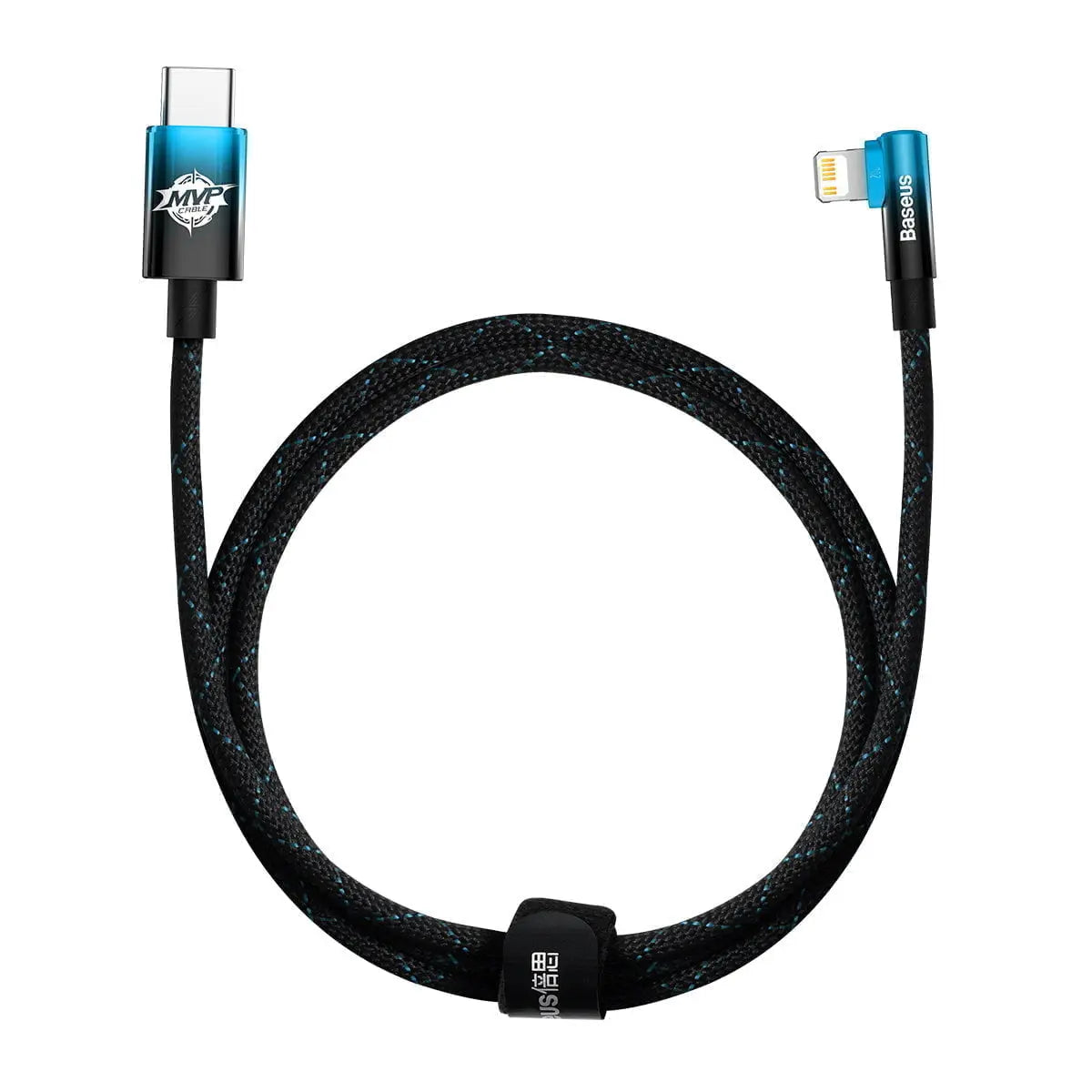 Baseus MVP 2 Albuevinklet Kabel med Side USB Type C / Lightning Stik 1m 20W - Blå (CAVP000221) Baseus