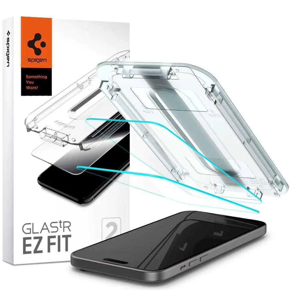 Spigen GLAS.TR "EZ FIT" 2-PACK IPHONE 15 CLEAR Spigen